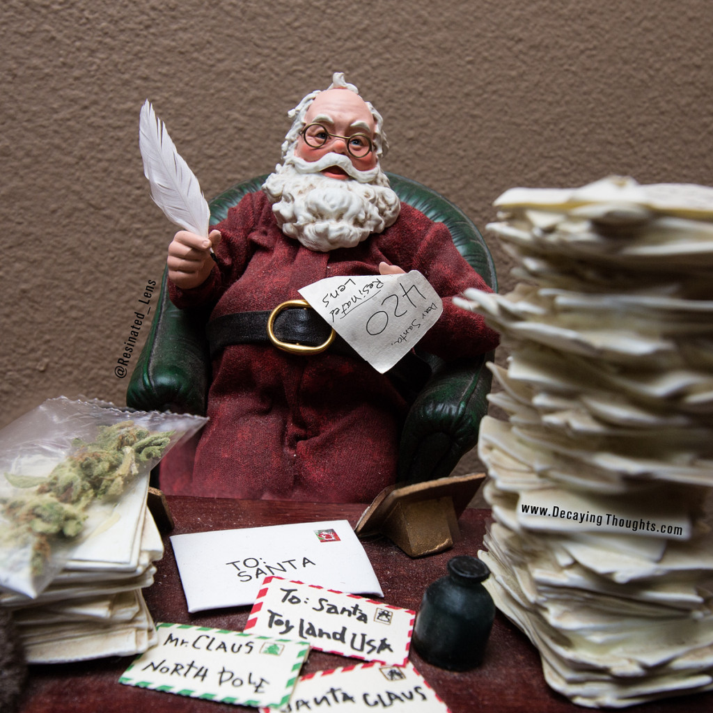 Santa reading letter and responding