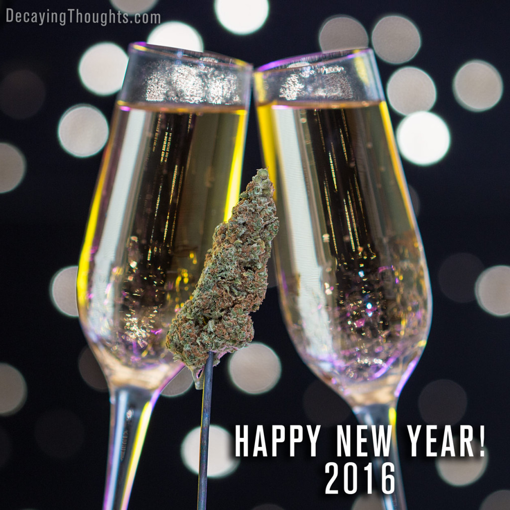 Champagne and marijuana toast for New Years eve